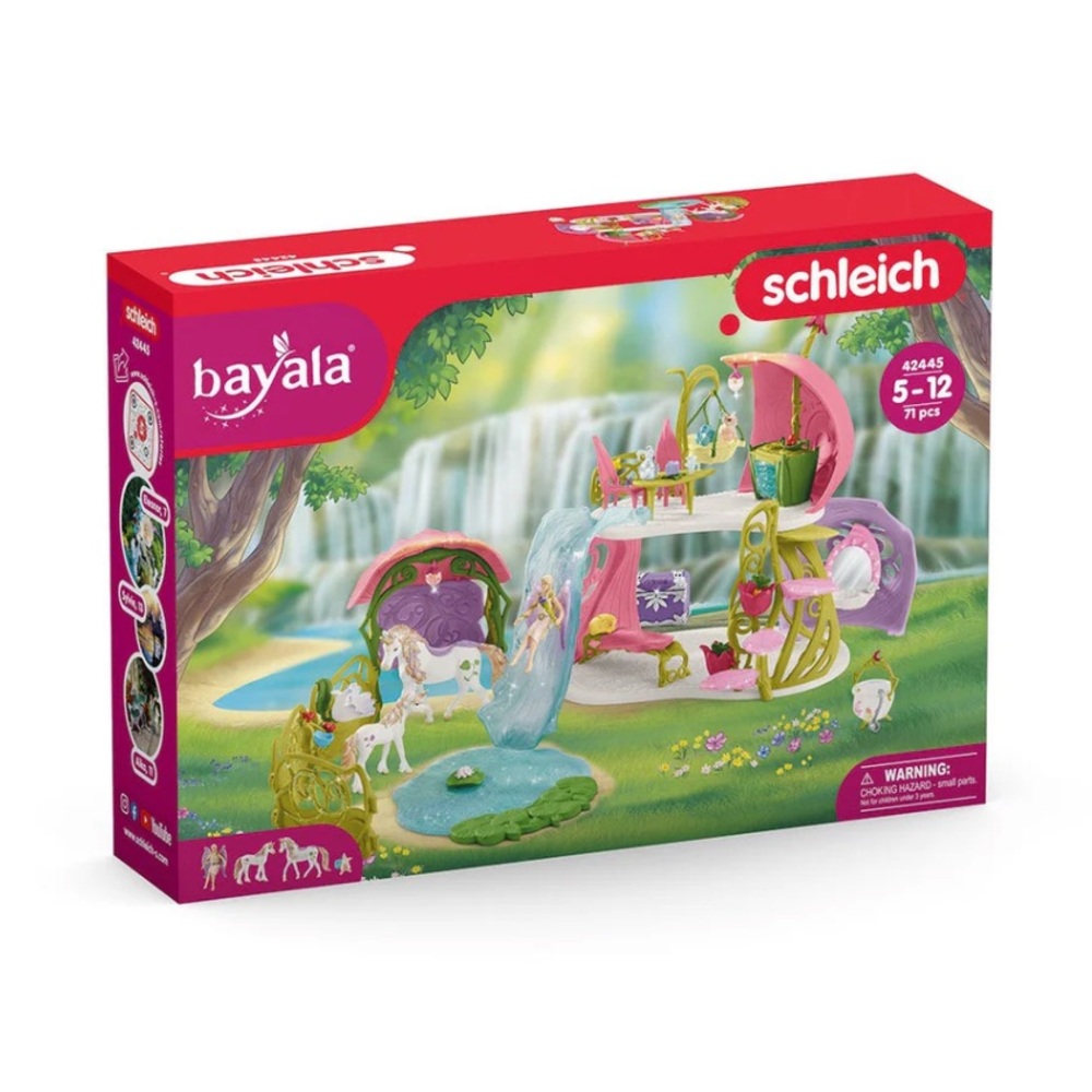 NEW Schleich 42455 Bayala Glittering flower house with unicorns, lake and stable